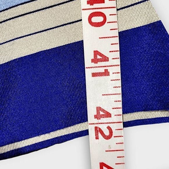 Banana Republic Womens Dress Sz 12 One Shoulder Bow Stripe Ivory Blue 10124 NWOT - Picture 12 of 12